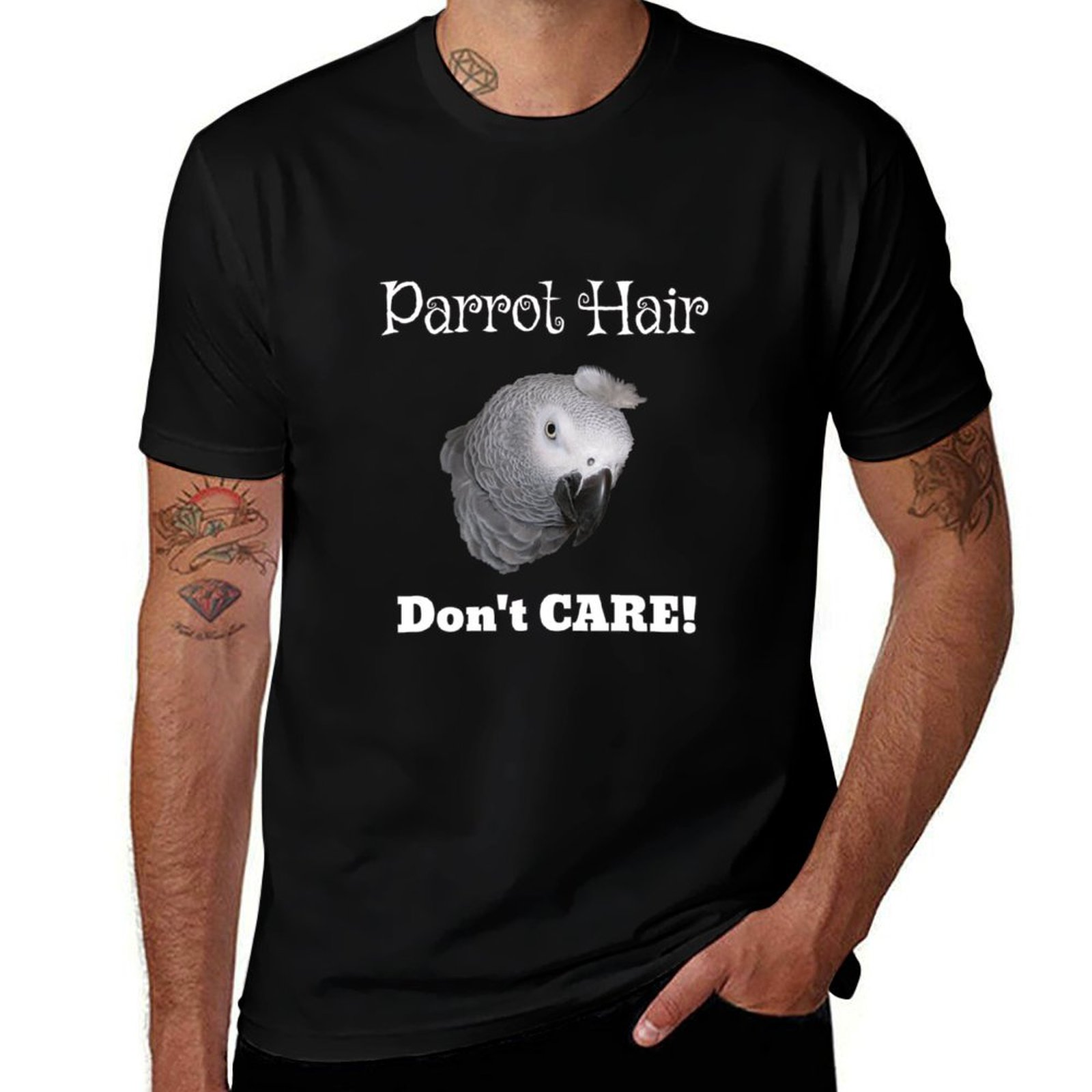 Hair Care Works - تي شيرت Parrot Hair Don't Care